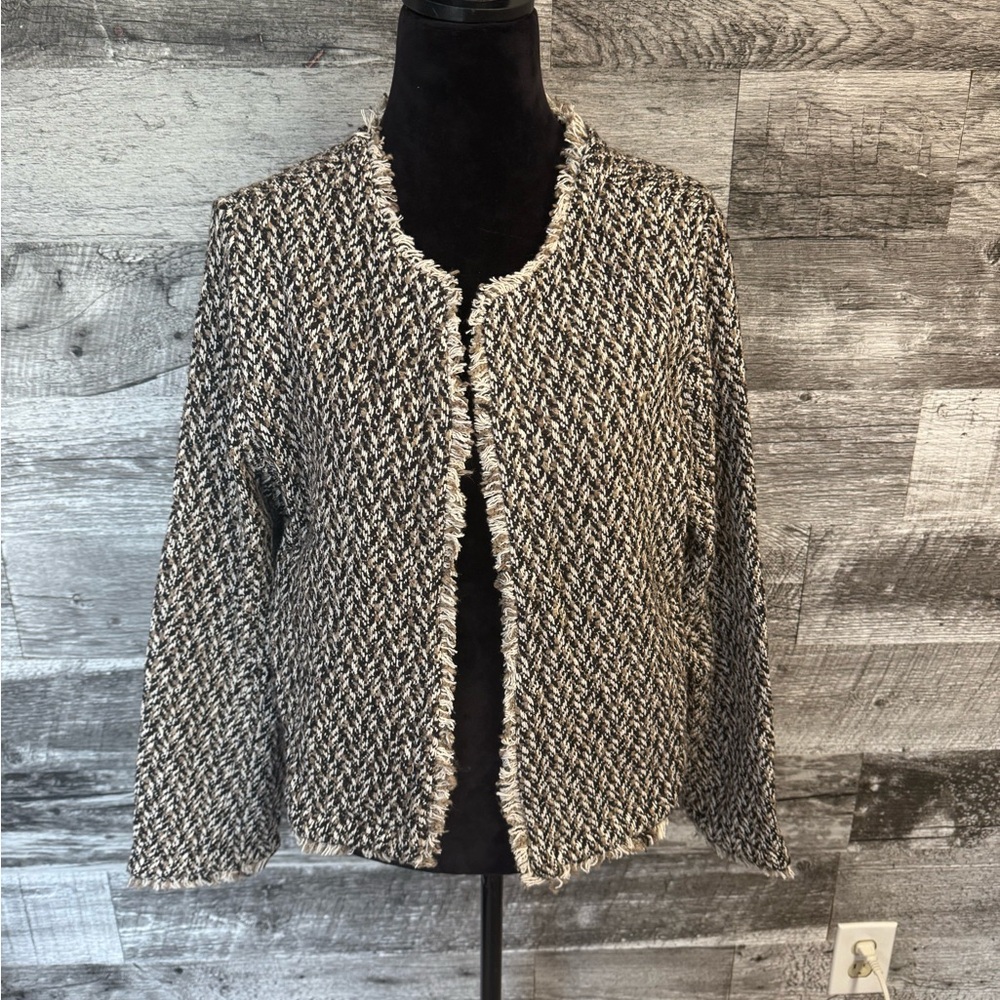 Kori Women's Tweed Blazer - Black and White